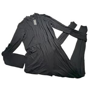 NEW Black Roll Neck Long Sleeve Jumpsuit Size 16 PrettyLittlethings